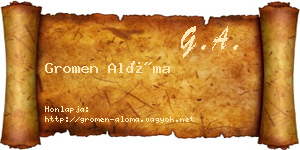 Gromen Alóma névjegykártya